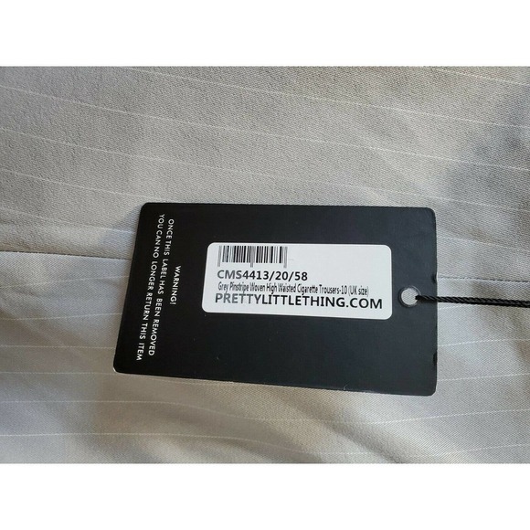 Prettylittlething Women's Gray Lined Polyester High Waisted Trouser Pant Size 6 - Picture 4 of 11